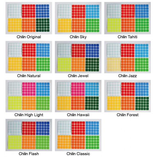 Cubesticker貼 - 5x5 - 麒麟全系列 (適用Valk5 無雙)